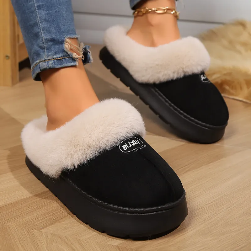 2024 Nuevos toboganes de envío gratis zapatos para mujeres de diseño gruesas zapatillas de algodón soledas zapatillas de abajo p