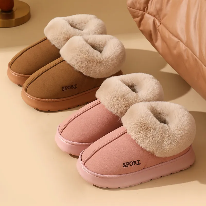 2024 Toboganes de envío gratis zapatos para mujeres de diseño gruesas zapatillas de algodón soledas zapatillas de parte inferior
