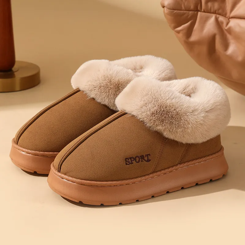 2024 Toboganes de envío gratis zapatos para mujeres de diseño gruesas zapatillas de algodón soledas zapatillas de parte inferior