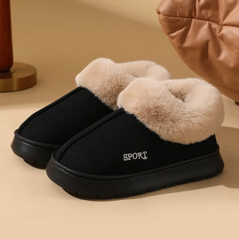 2024 Toboganes de envío gratis zapatos para mujeres de diseño gruesas zapatillas de algodón soledas zapatillas de parte inferior