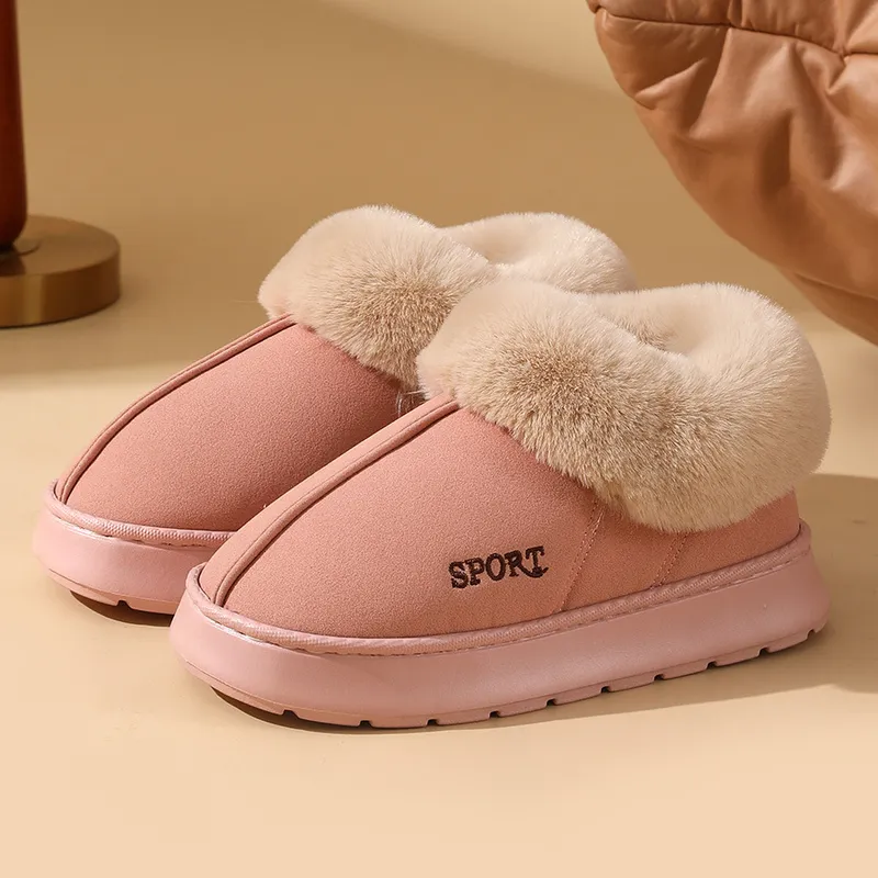 2024 Toboganes de envío gratis zapatos para mujeres de diseño gruesas zapatillas de algodón soledas zapatillas de parte inferior