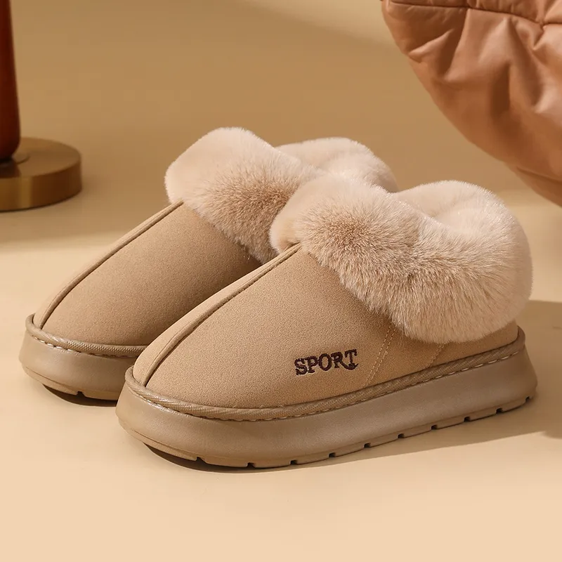2024 Toboganes de envío gratis zapatos para mujeres de diseño gruesas zapatillas de algodón soledas zapatillas de parte inferior