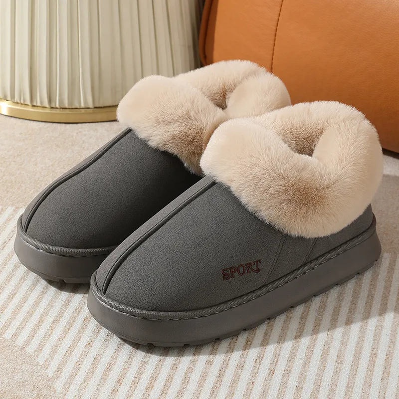 2024 Toboganes de envío gratis zapatos para mujeres de diseño gruesas zapatillas de algodón soledas zapatillas de parte inferior