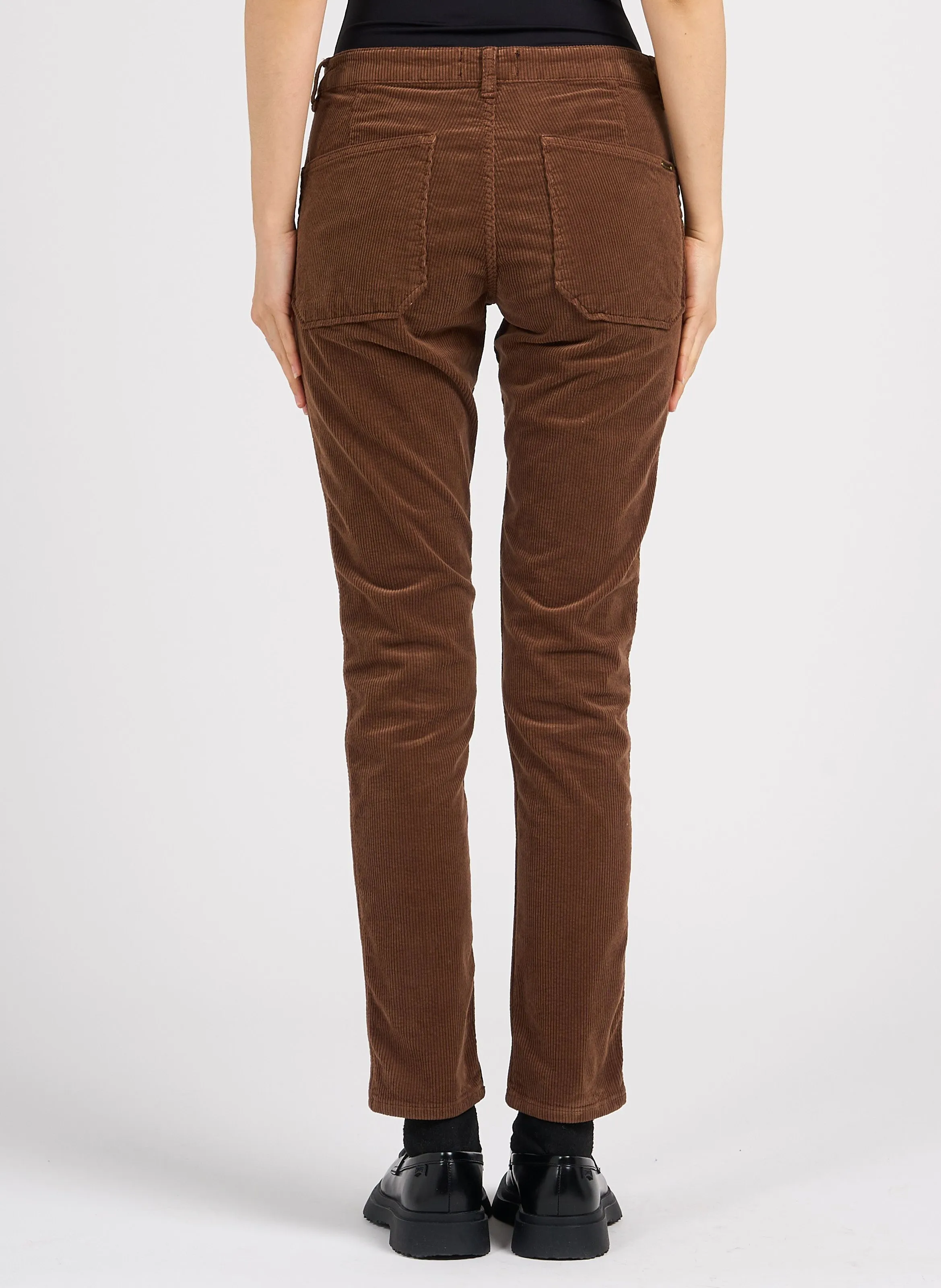 ACQUAVERDE PIERCE  PANTALóN SLIM DE PANA EN MARRON