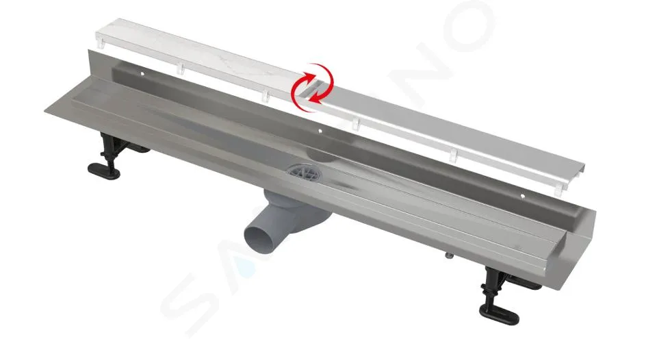 ALCADRAIN CANALETAS DE DESAGüE  PLATO DE DUCHA FIT AND GO WALL 75 CM, INCL. REJILLA, ACERO INOXIDABLE APZ23DOUBLE9750