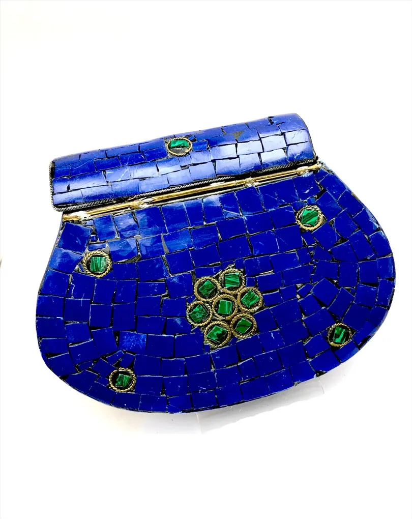 BOLSOS DE FIESTA EXCLUSIVOS PIEDRA NATURAL  LAPIS LAZULI PARA BODAS, ALUCINARAS...!!