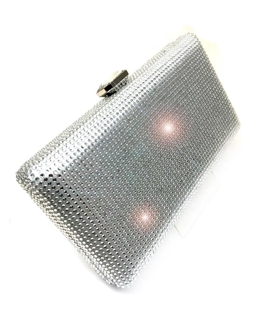BOLSOS DE FIESTA PLATEADOS PARA BODAS MUY ELEGANTES DE CRISTAL