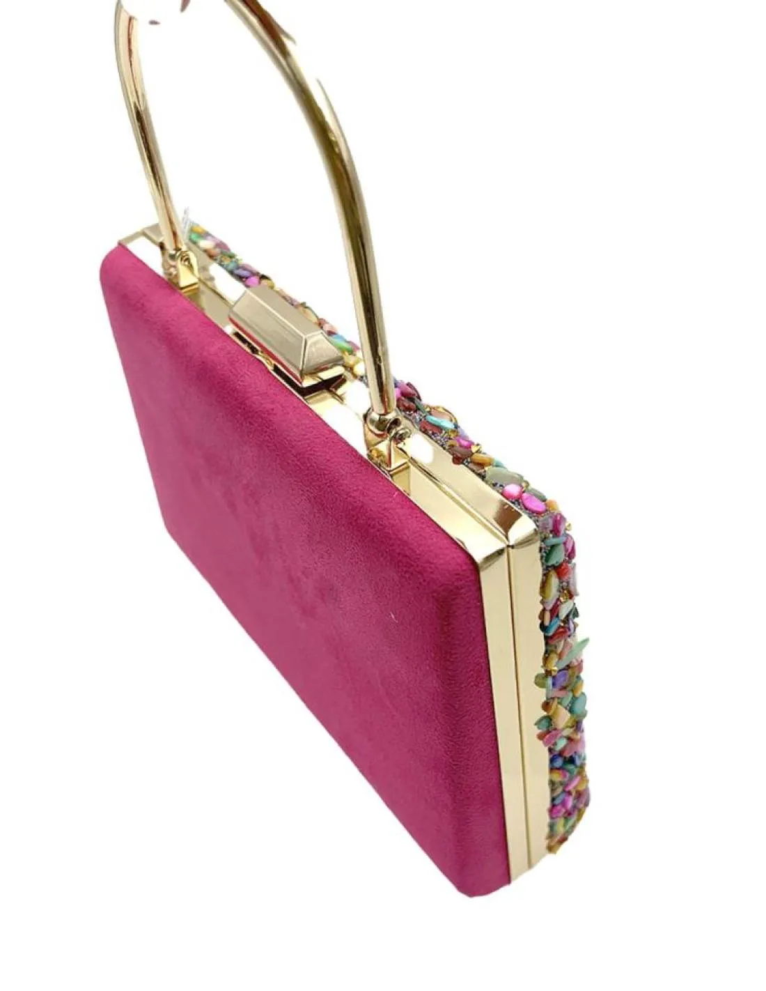 BOLSOS FIESTA DE PEDRERIA DE COLORES Y ASA METAL IDEAL BODAS