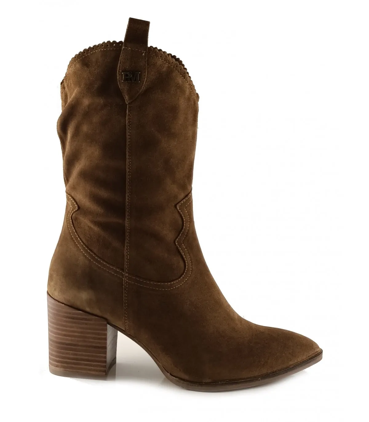 Bota campera para mujer en piel marrón