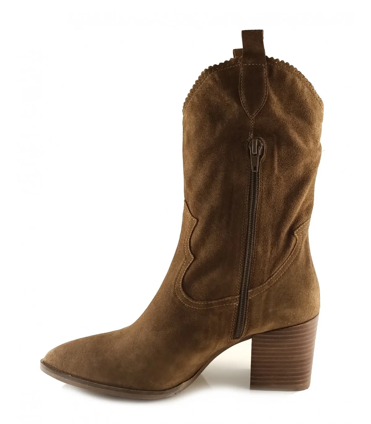 Bota campera para mujer en piel marrón