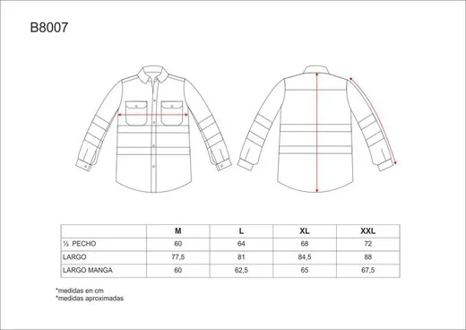 Camisa manga larga con 2 bolsos de pecho Gris