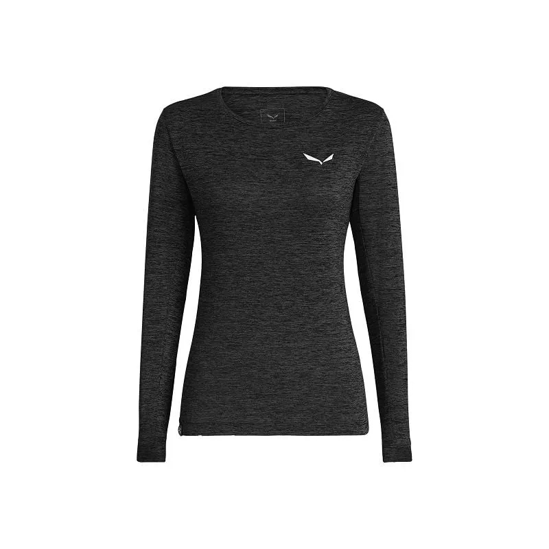 Camiseta de manga larga para mujer Salewa PUEZ MELANGE DRY (black out melange)