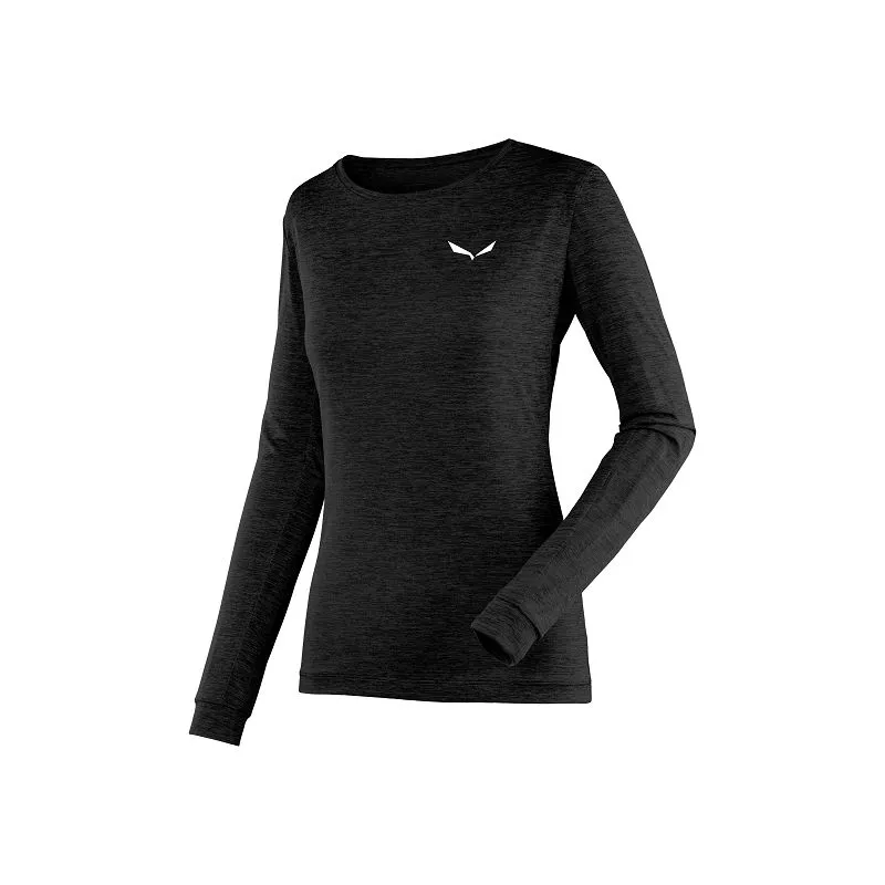 Camiseta de manga larga para mujer Salewa PUEZ MELANGE DRY (black out melange)