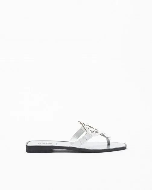 Chanclas de dedo Karl Lagerfeld SKOOT Ring Logo Toe Post Blanco