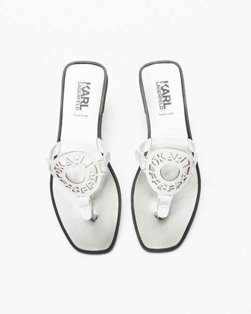 Chanclas de dedo Karl Lagerfeld SKOOT Ring Logo Toe Post Blanco