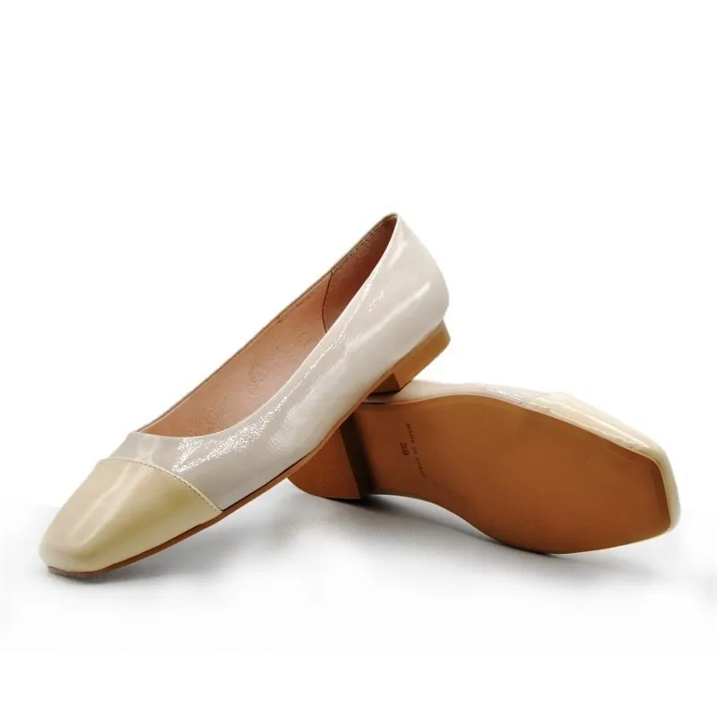 DUIT 5100 Beige y rosa Francesita vestir charol plana