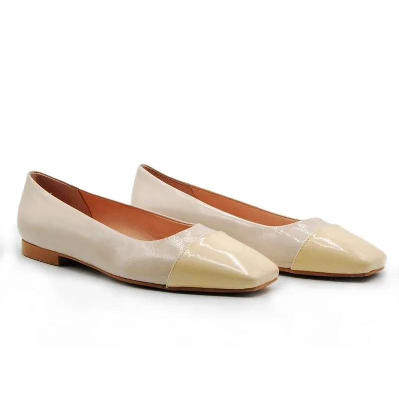 DUIT 5100 Beige y rosa Francesita vestir charol plana