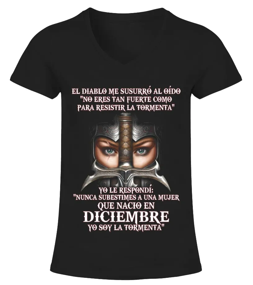 El Diablo me susurró al oído : " No eres tan fuerte como para resistir la torme… Camiseta cuello pico Mujer