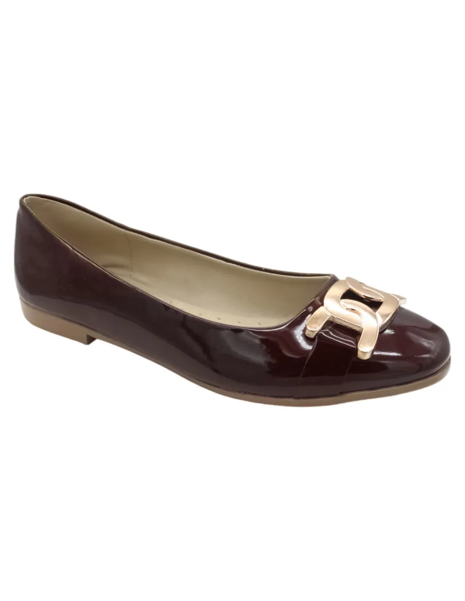 Flats clásicas Cherry en Charol – Rojo