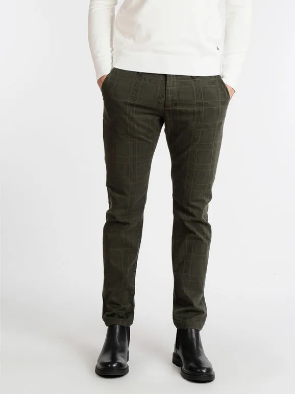 Johnny Looper Pantalón de cuadros de hombre slim fit