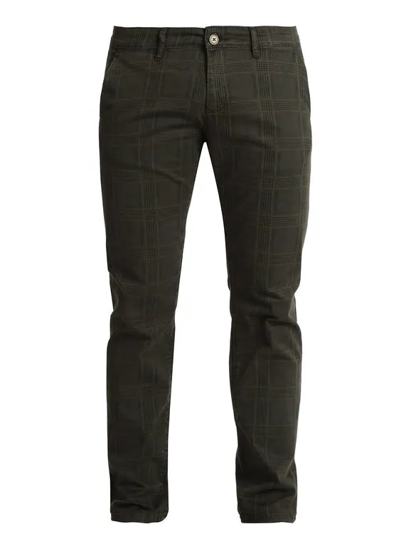 Johnny Looper Pantalón de cuadros de hombre slim fit