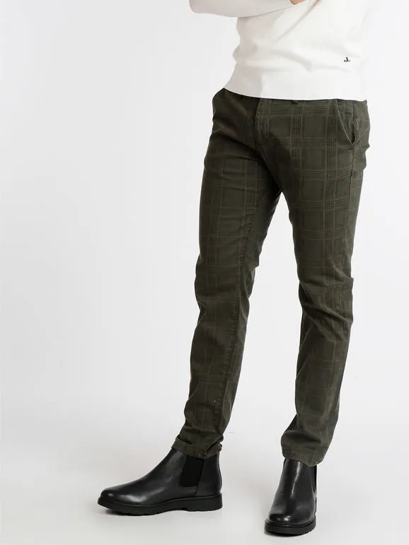 Johnny Looper Pantalón de cuadros de hombre slim fit