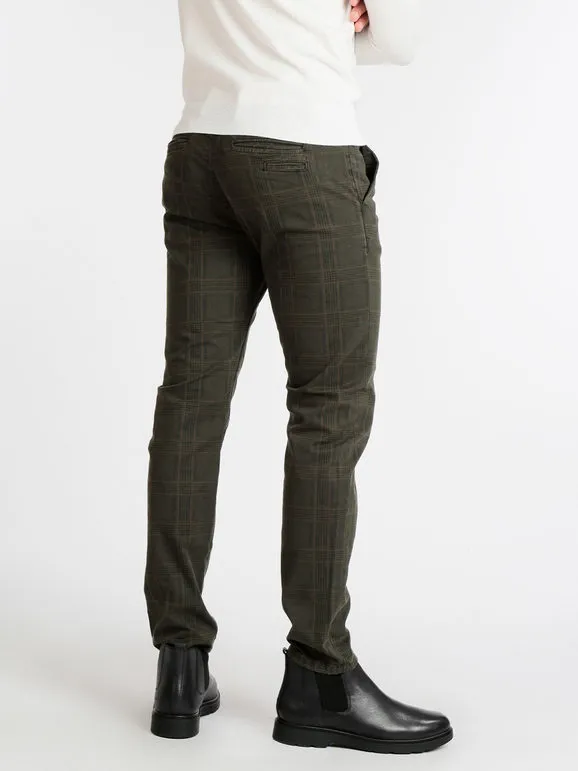 Johnny Looper Pantalón de cuadros de hombre slim fit