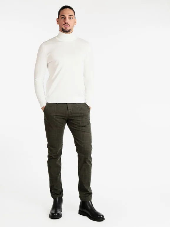 Johnny Looper Pantalón de cuadros de hombre slim fit