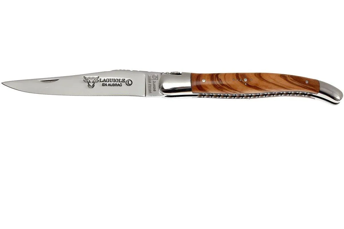 LAGUIOLE EN AUBRAC 12CM DOUBLE PLATES, OLIVE BURL LIMADO A MANO, L0712LLIFSJ1