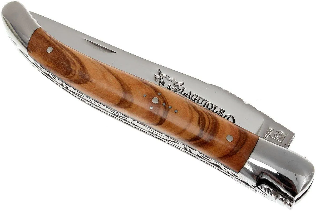 LAGUIOLE EN AUBRAC 12CM DOUBLE PLATES, OLIVE BURL LIMADO A MANO, L0712LLIFSJ1