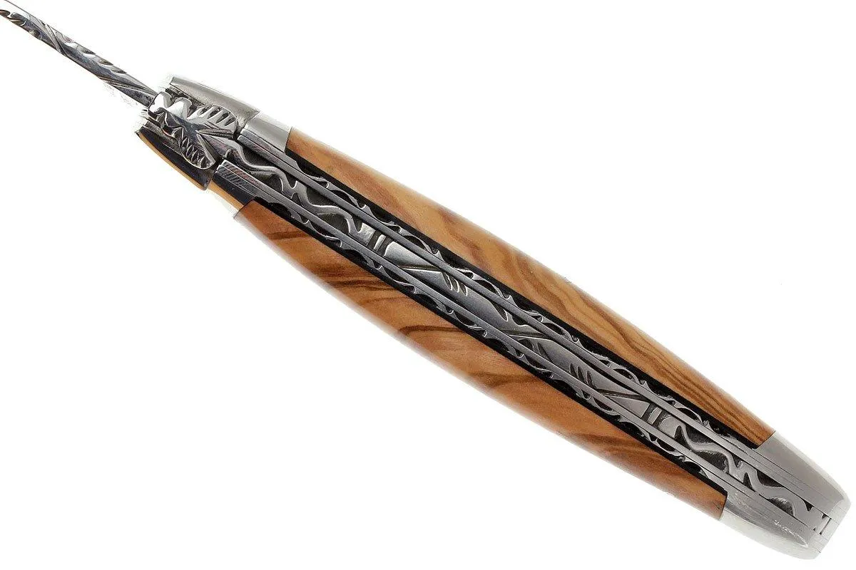 LAGUIOLE EN AUBRAC 12CM DOUBLE PLATES, OLIVE BURL LIMADO A MANO, L0712LLIFSJ1