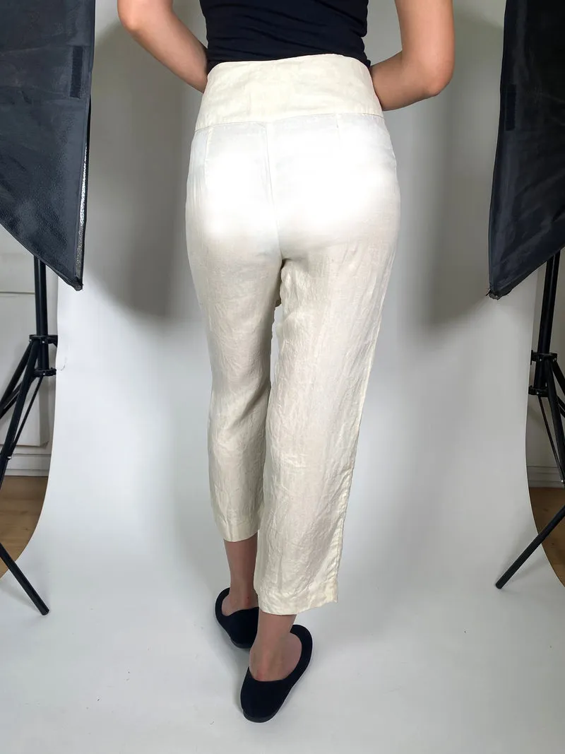 MANGO Pantalón Ligero Beige