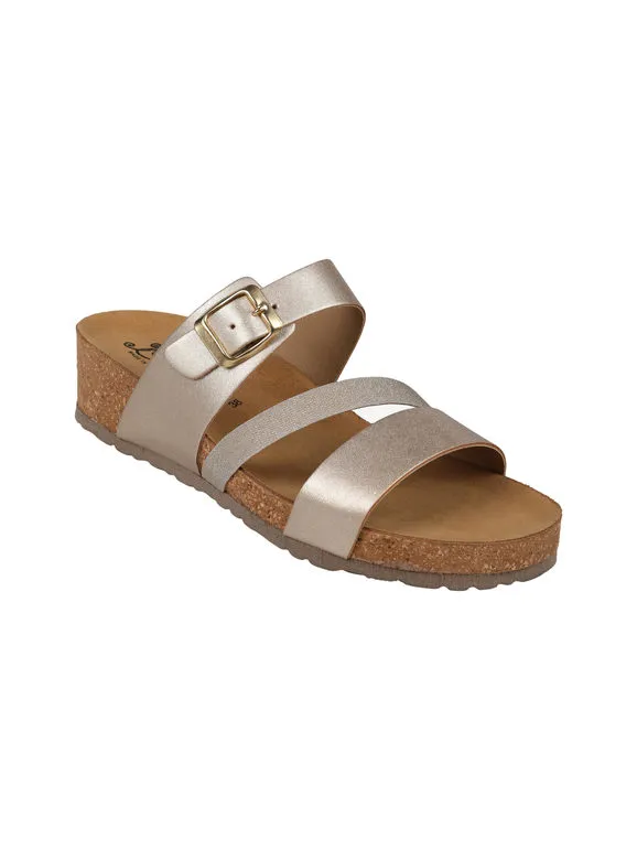Miss Desiree Zapatillas de mujer con hebilla y cuña.