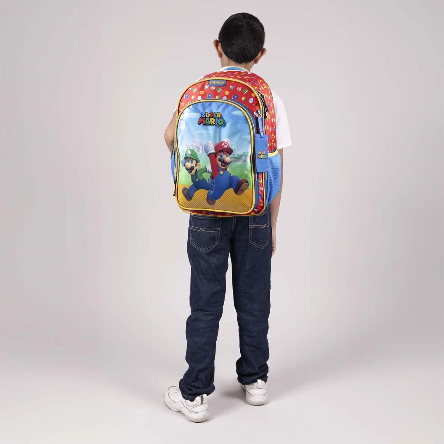 Mochila Azul Mario Bros Para Nio Chenson Fiant