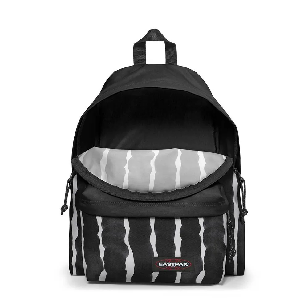 MOCHILA EASTPAK Padded Pak’r 24 litros Ek62019P Worms Xl  Blanca y negra rayada