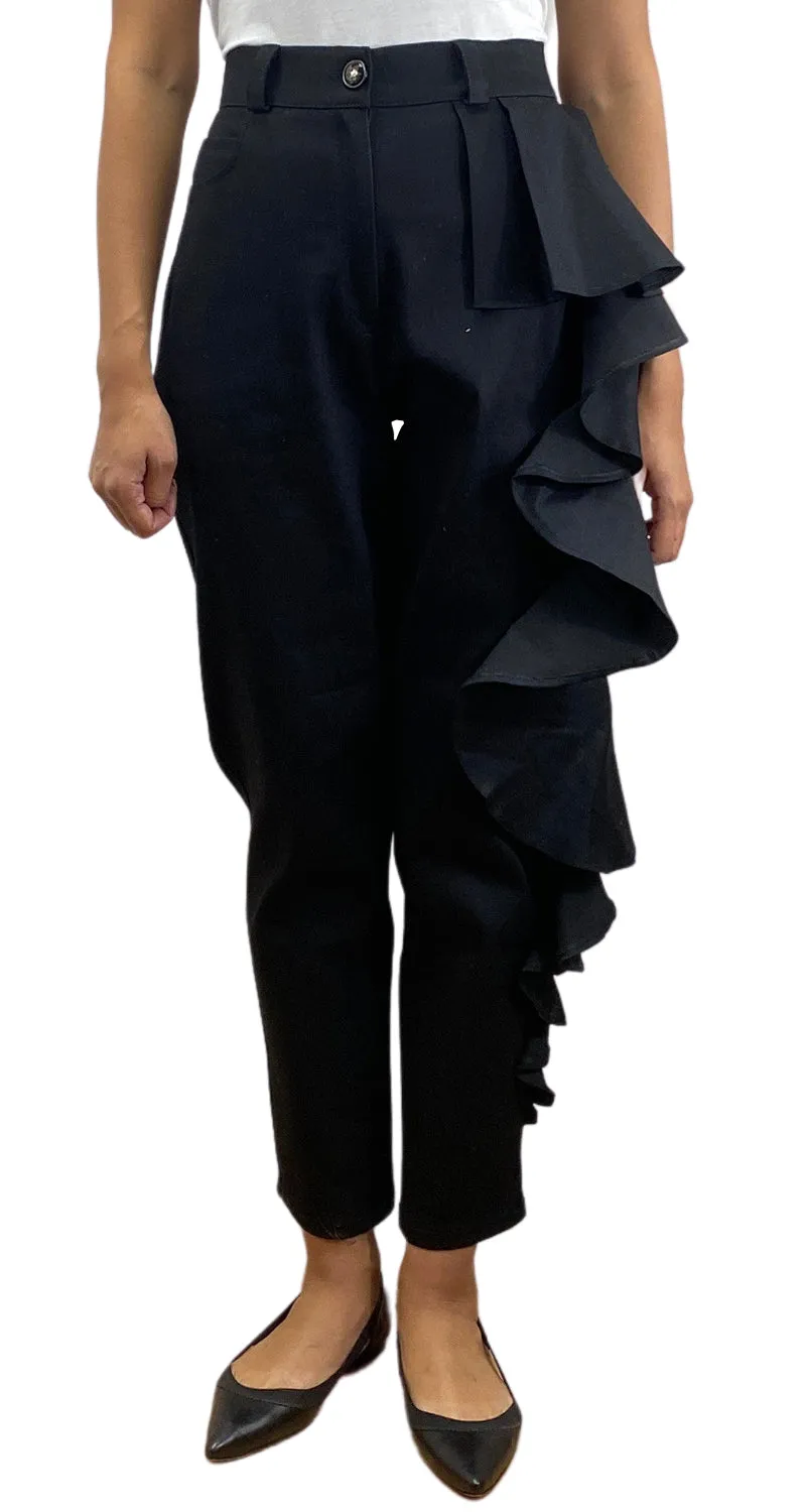 NICOLETTA VALENTINA Pantalón Negro Vuelos