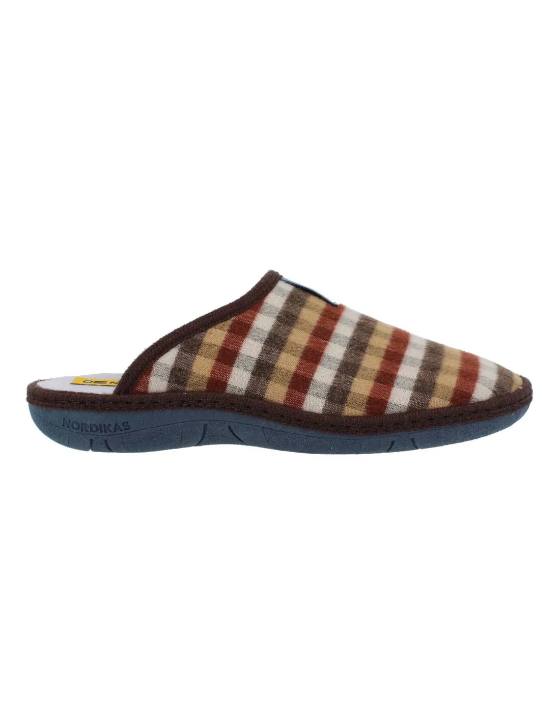 NORDIKAS  ZAPATILLAS DE CASA HOMBRE ESCOCéS MARRóN