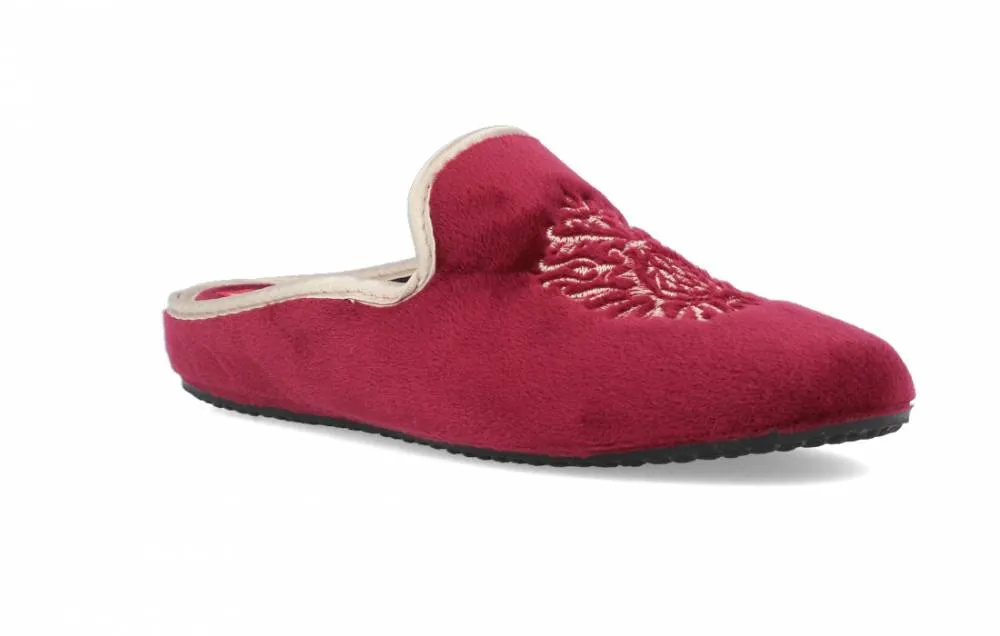 NORTEñAS  ZAPATILLAS DE CASA ESCUDO BORDADO BURDEOS