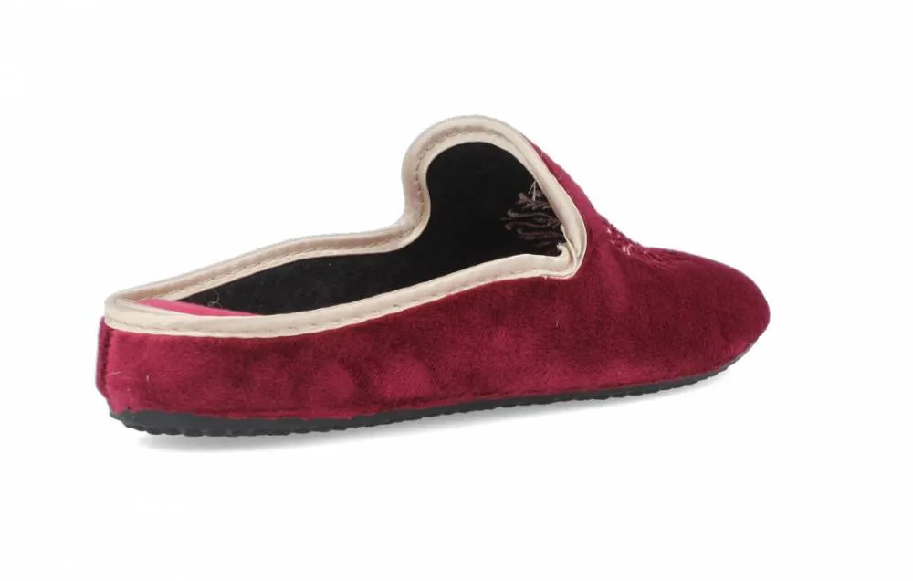 NORTEñAS  ZAPATILLAS DE CASA ESCUDO BORDADO BURDEOS