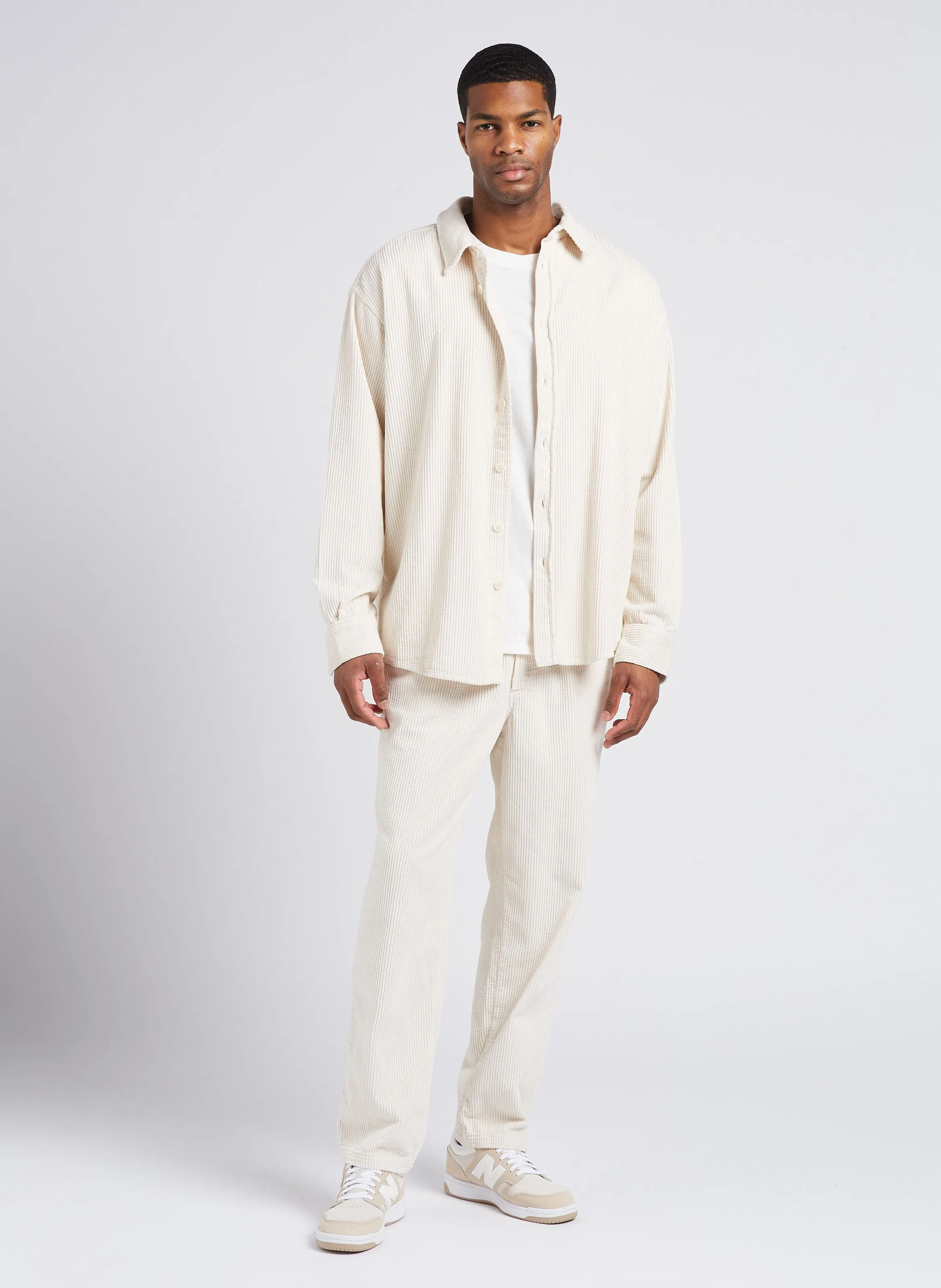 PADOW  PANTALóN DE CANALé DE ALGODóN EN BEIGE