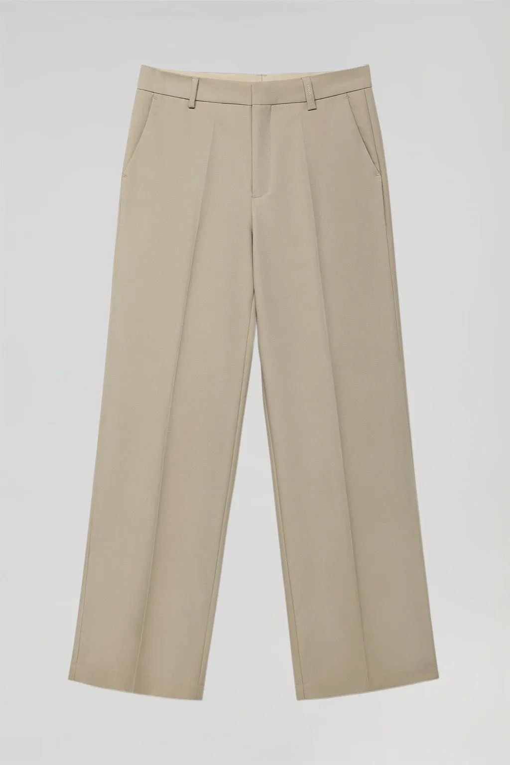 Pantalón ancho de vestir beige con detalles Polo Club