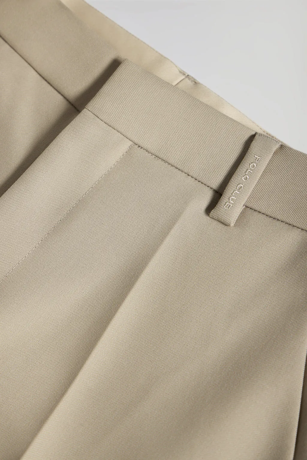 Pantalón ancho de vestir beige con detalles Polo Club