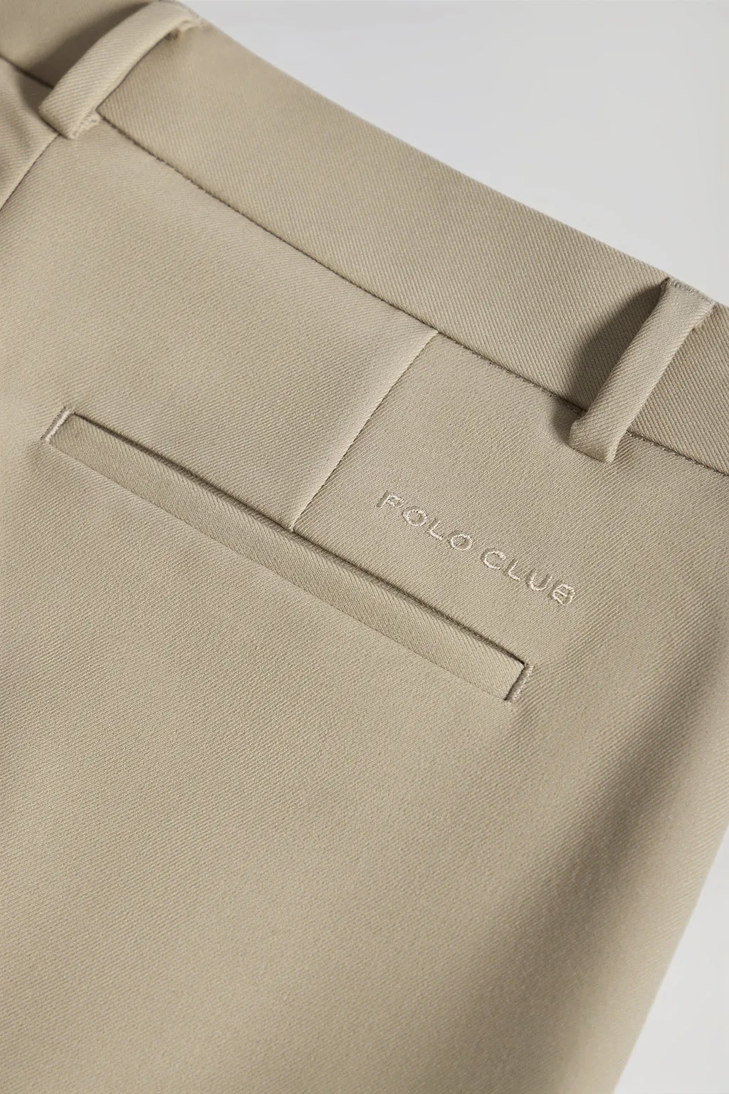 Pantalón ancho de vestir beige con detalles Polo Club