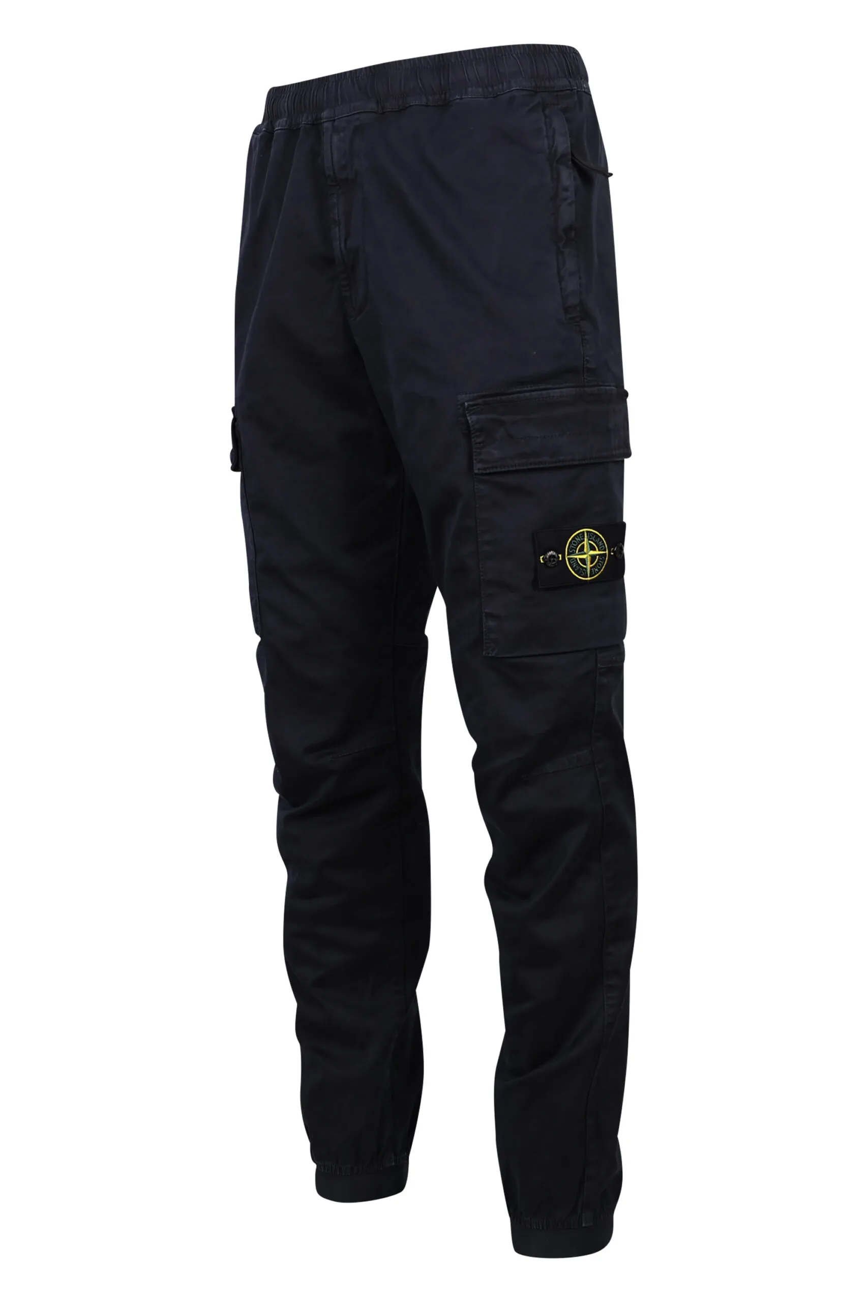 Pantalón azul oscuro con logo lateral parche