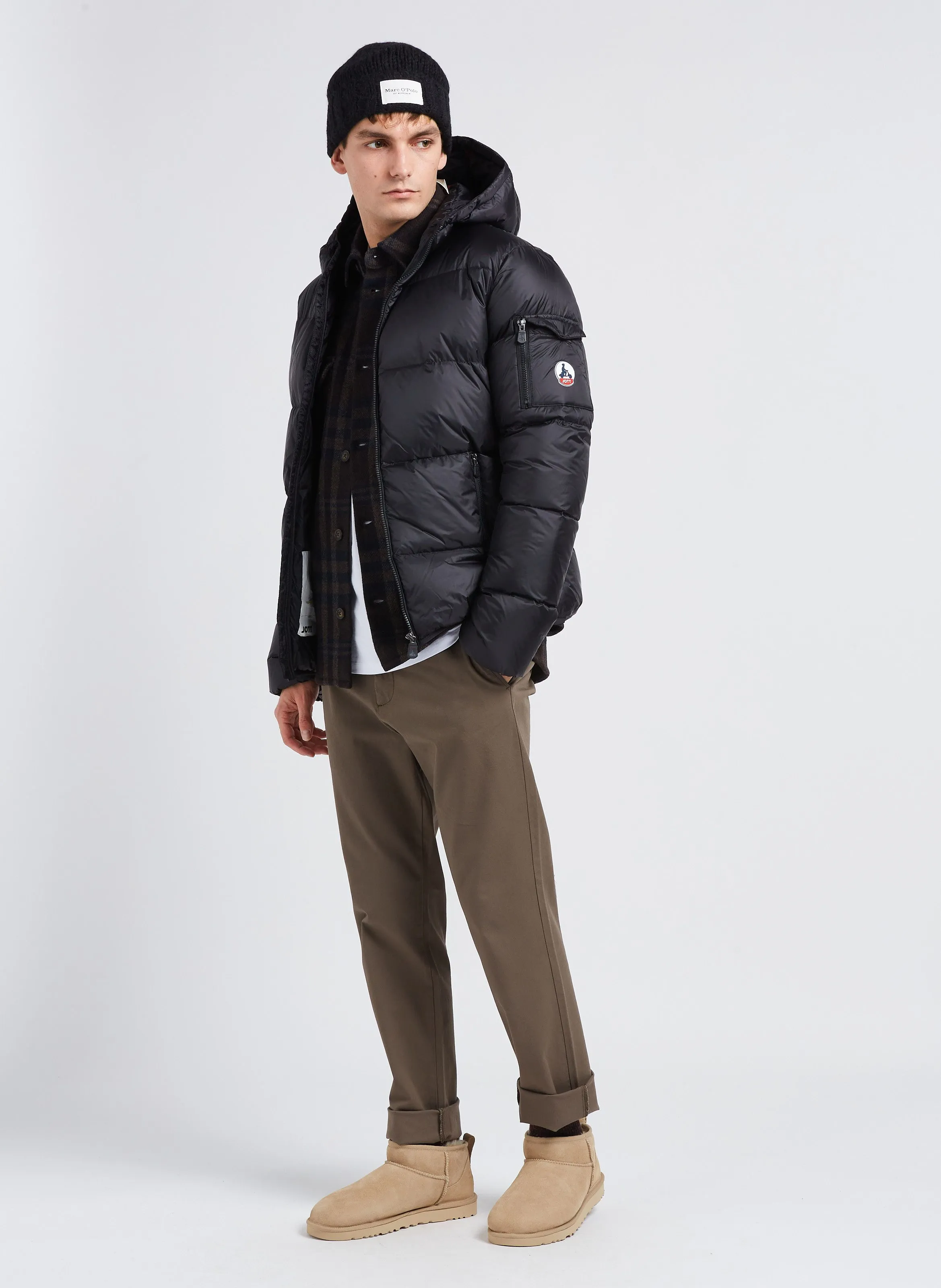 Pantalón chino slim fit de algodón elástico en caqui
