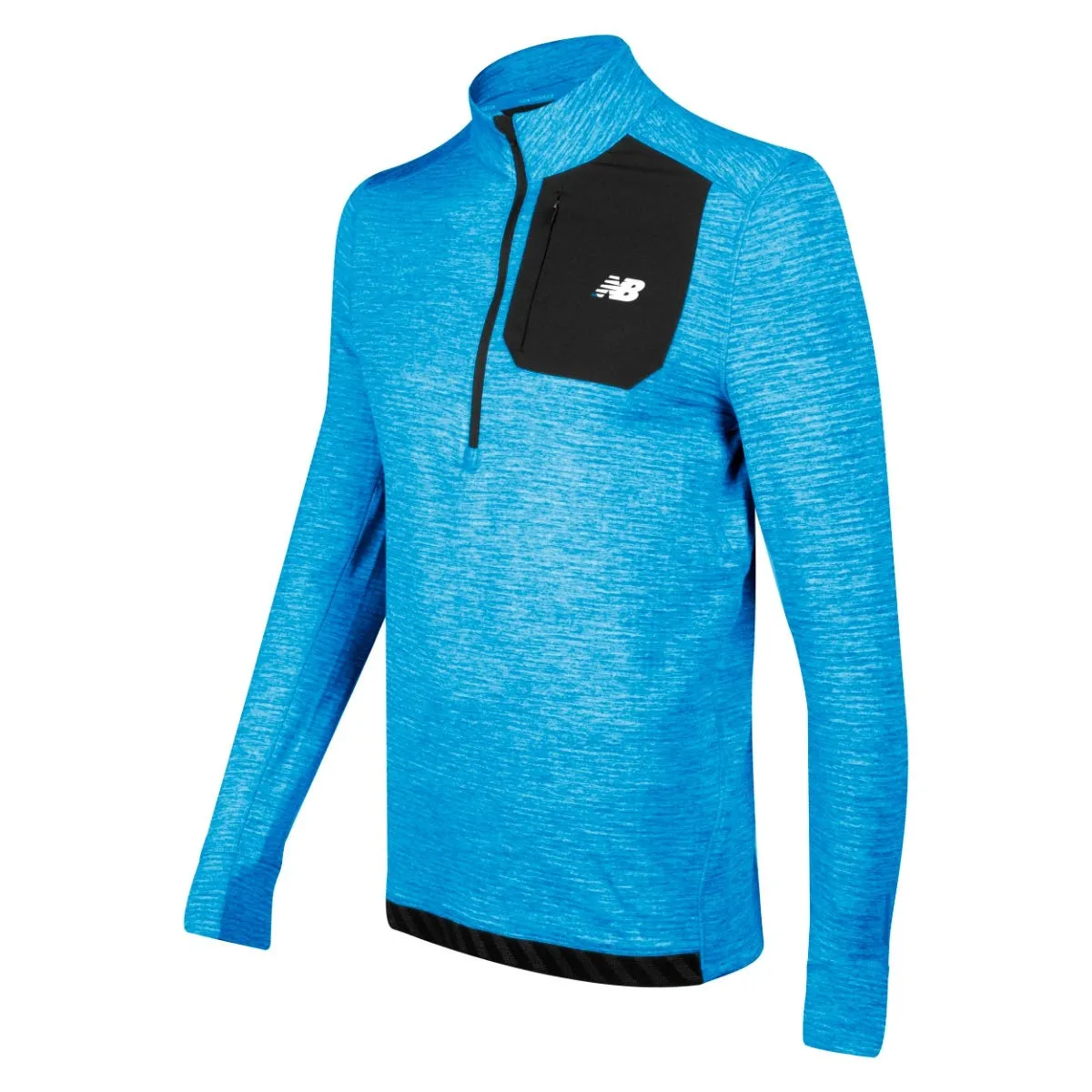 Polerón Running Hombre New Balance Quarter Zip Azul 