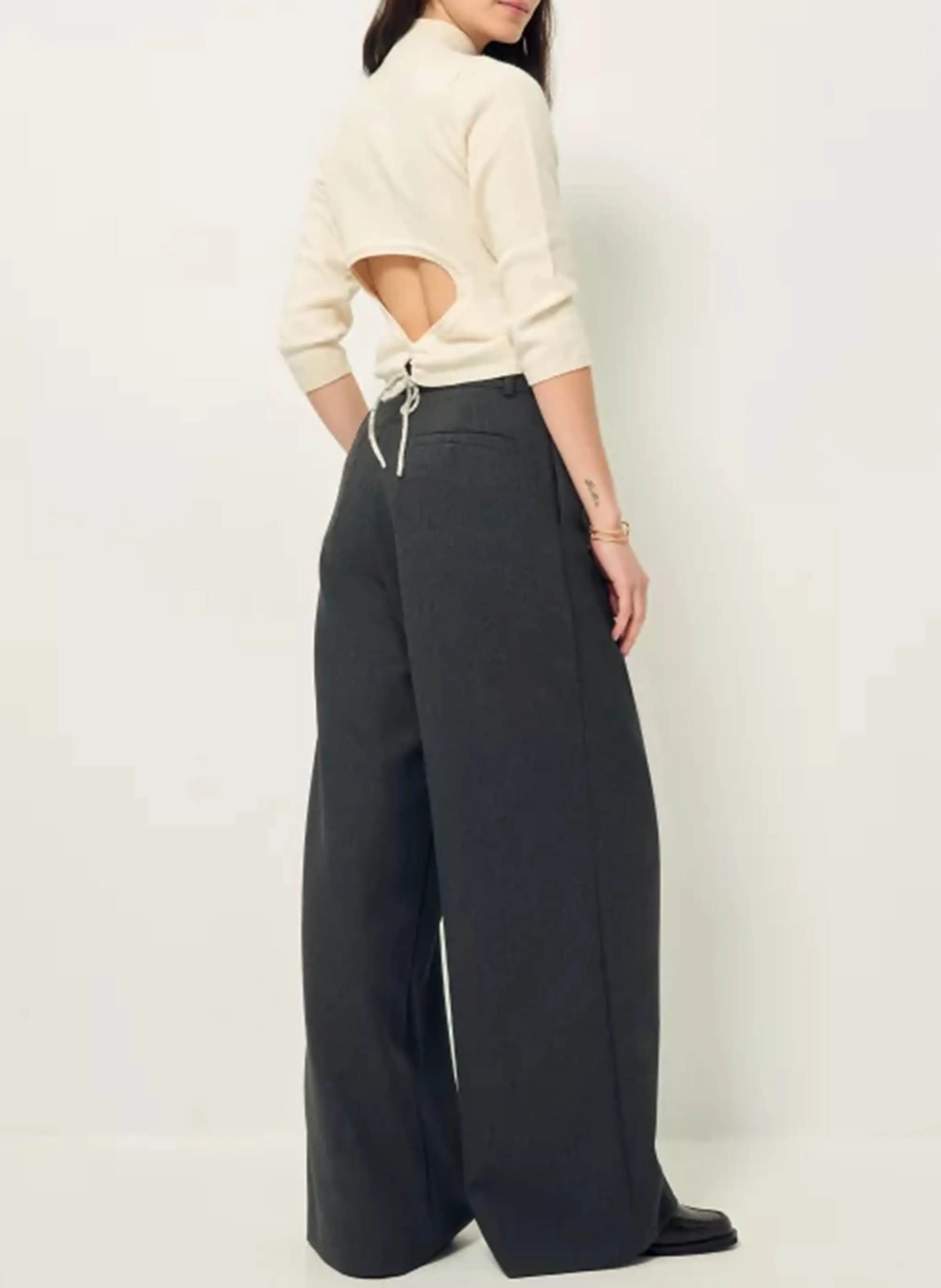 PROVENCO  PANTALóN ANCHO EN GRIS