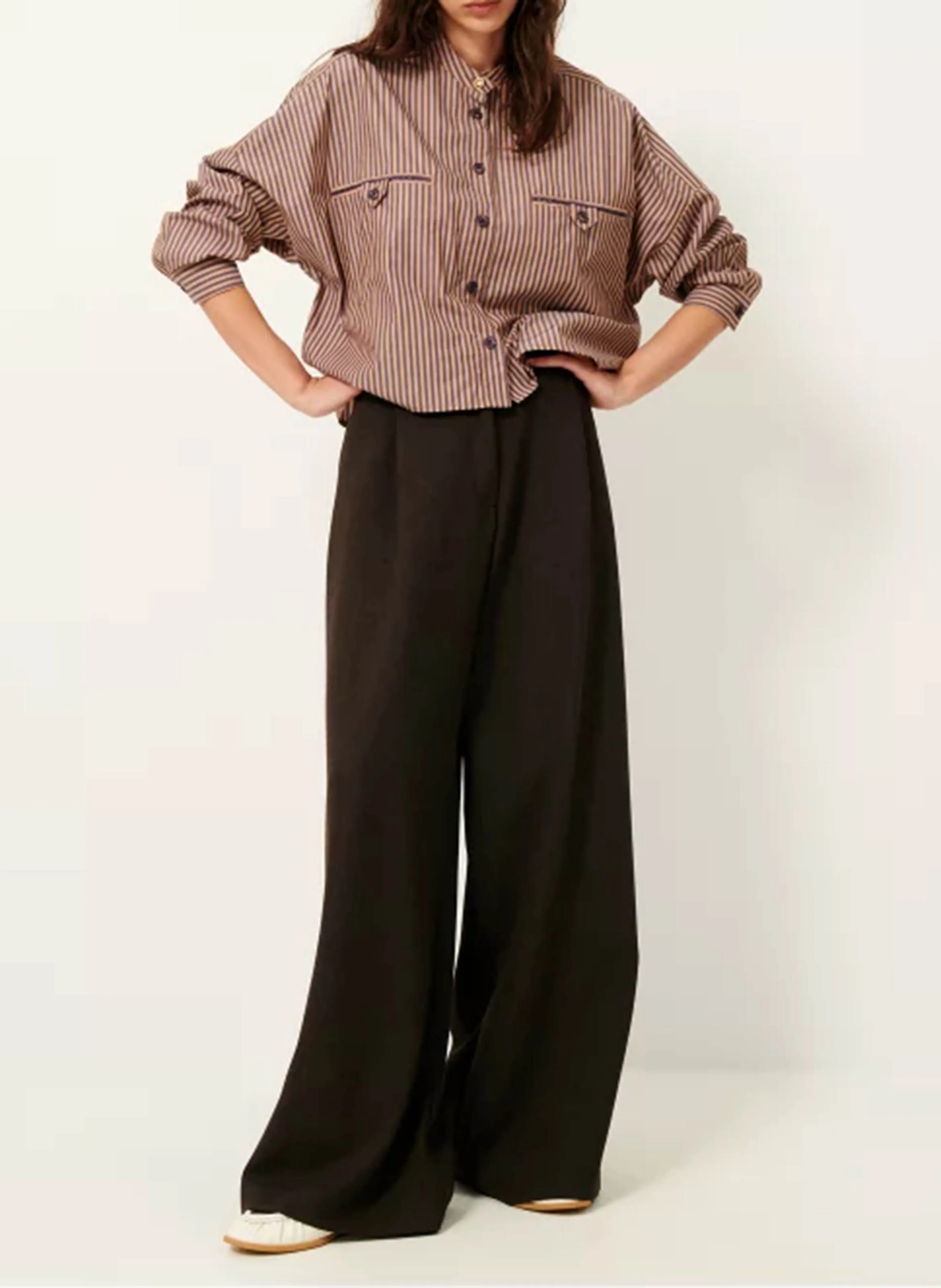 PROVENCO  PANTALóN ANCHO EN MARRON