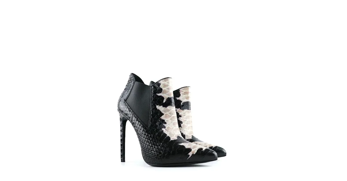 SAINT LAURENT Tacones T.UE 40.5 Pieles exóticas Negro 