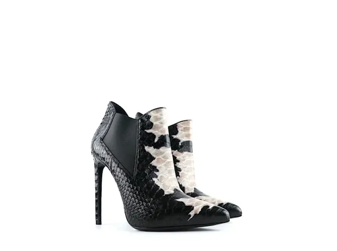 SAINT LAURENT Tacones T.UE 40.5 Pieles exóticas Negro 